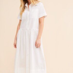 NWT ALOHAS Bay White Midi Shirtdress In Size Small